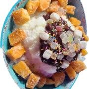 연유망고팥빙수 메뉴 사진(네이버)