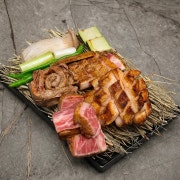 모듬 짚불 구이 한 판(600g) 메뉴 사진(네이버)