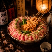 회오리 우삼겹 마라스끼야끼 메뉴 사진(네이버)