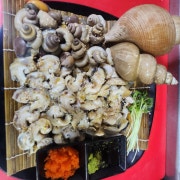 生 반반숙회(골뱅이+대나발) 대 메뉴 사진(네이버)