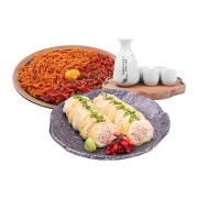 육회비빔면+묵은지 참치김밥+도쿠리 메뉴 사진(네이버)