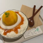 복숭아 모찌 빙수 메뉴 사진(네이버)
