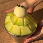 (시즌빙수)생 메론 빙수 메뉴 사진(네이버)