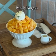 복숭아빙수 메뉴 사진(네이버)