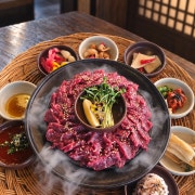 광주당일 도축 뭉티기 한상 메뉴 사진(네이버)