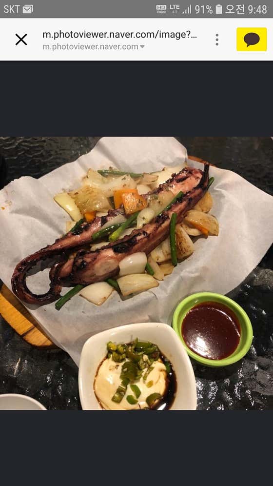 대왕오징어다리버터구이 메뉴 사진(네이버)