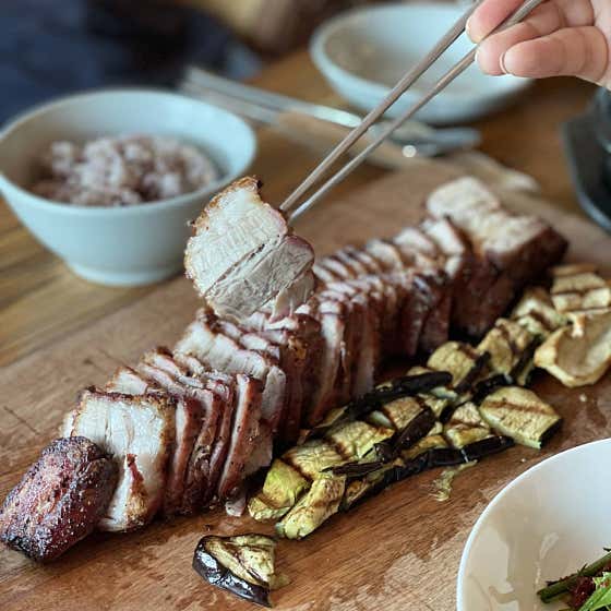 통삼겹바베큐 메뉴 사진(네이버)