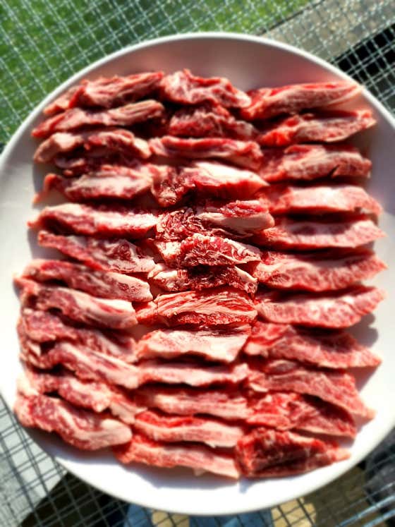 한우 갈비살 1++ (100g) 메뉴 사진(네이버)