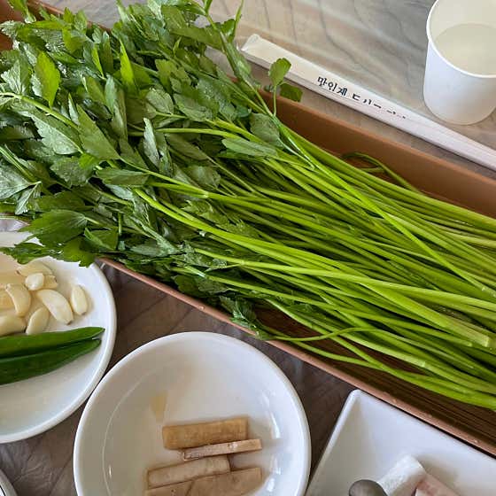 미나리한접시 메뉴 사진(네이버)