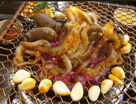 삼천포 산낙지숯불구이 메뉴 사진(네이버)