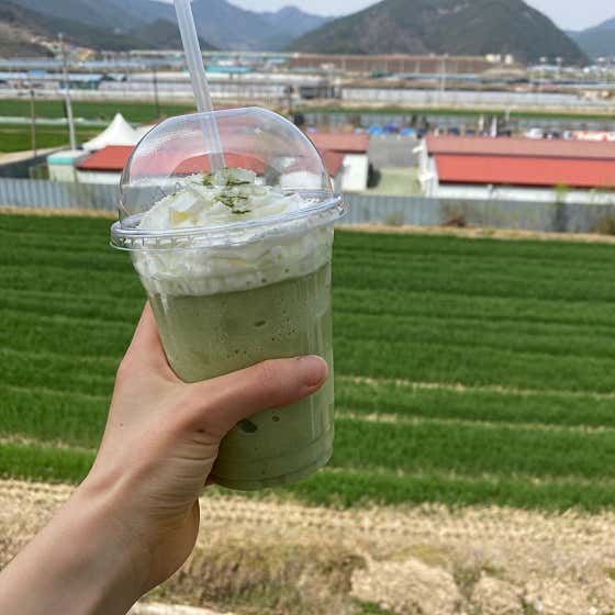 그린티프라페 메뉴 사진(네이버)