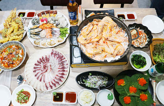 새우(대하?) 세트 600g 메뉴 사진(네이버)