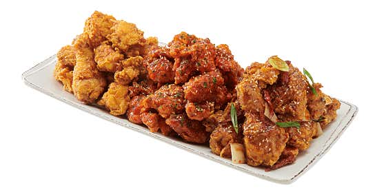 노랑 3종 치킨(뼈/순살) 메뉴 사진(네이버)