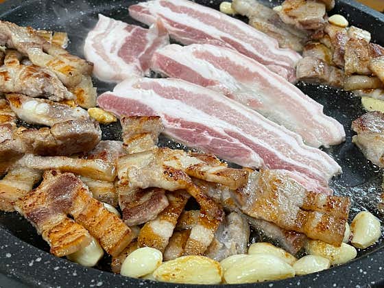 삼겹살(오겹살) 120g 메뉴 사진(네이버)