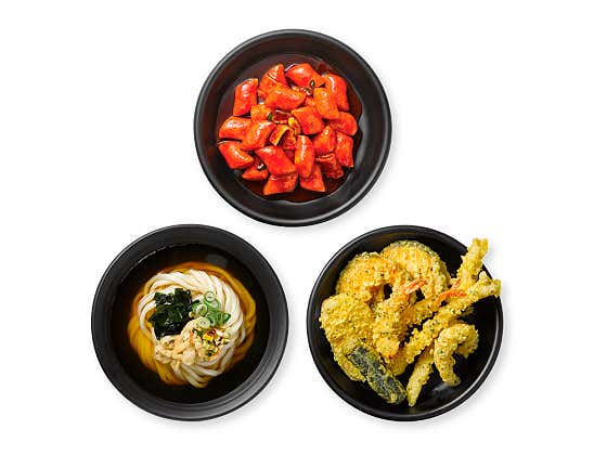 우동/잔치세트(떡볶이+바삭튀김+면) 메뉴 사진(네이버)
