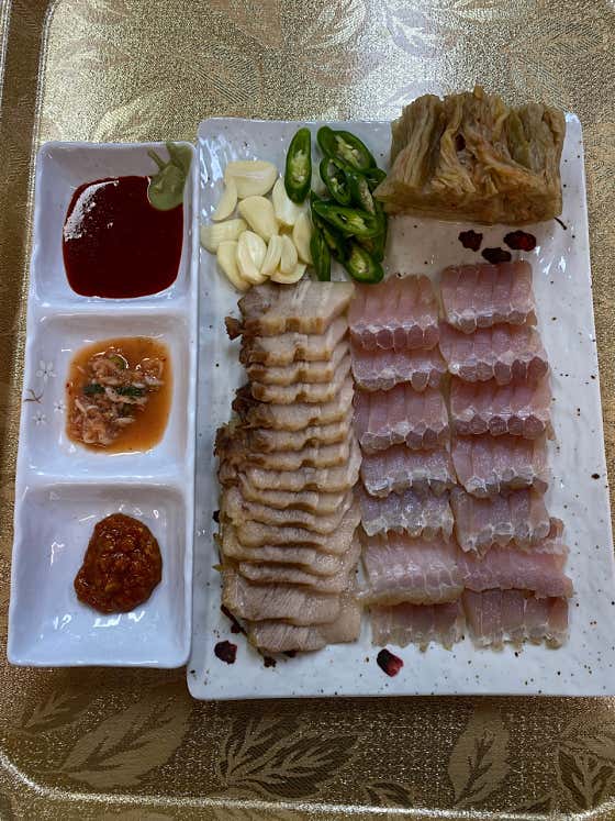 홍어삼합 메뉴 사진(네이버)