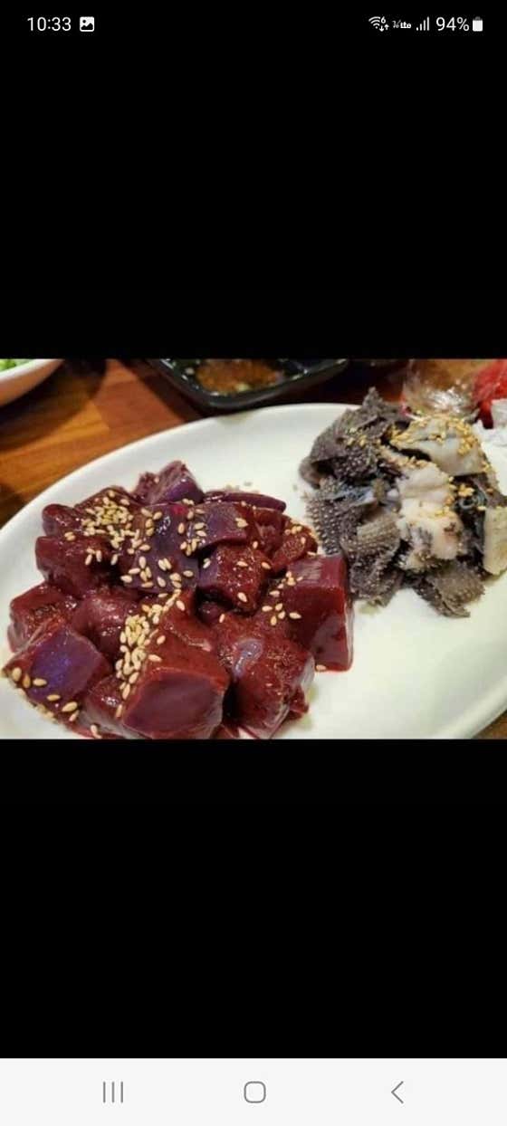 간.천엽 메뉴 사진(네이버)