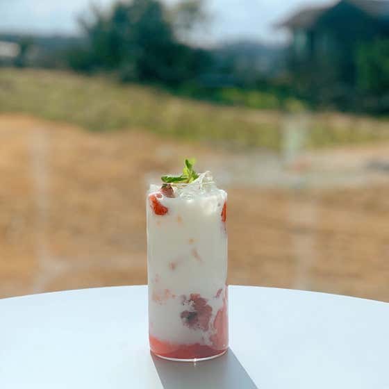 딸기라떼(ICE only) 메뉴 사진(네이버)
