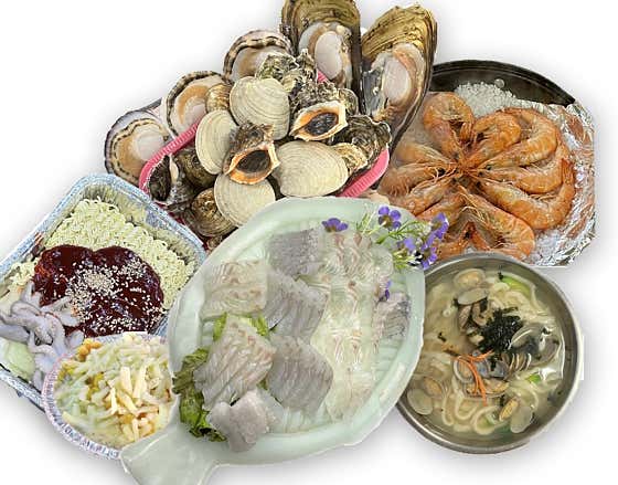 회+조개구이 A세트메뉴(2인) 메뉴 사진(네이버)