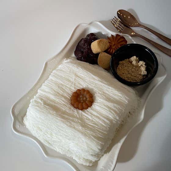 실타래 우유빙수 메뉴 사진(네이버)