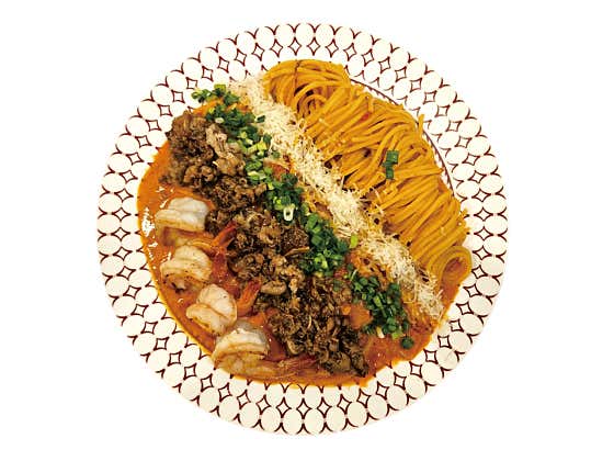 우삼겹 마라 로제 파스타 메뉴 사진(네이버)