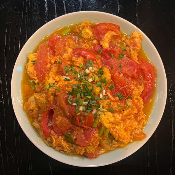 西红柿炒鸡蛋 상하이식토달볶 메뉴 사진(네이버)