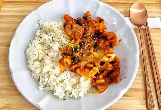 낙지새우덮밥nak-ji shrimp 메뉴 사진(네이버)