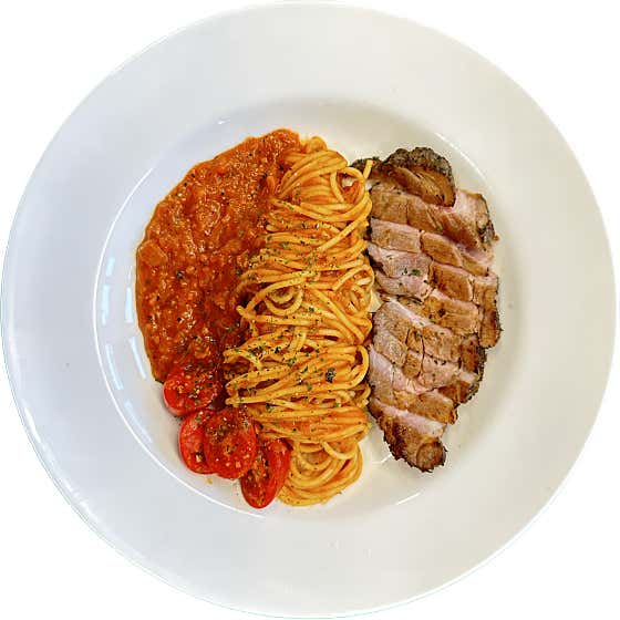 목살 토마토파스타 메뉴 사진(네이버)