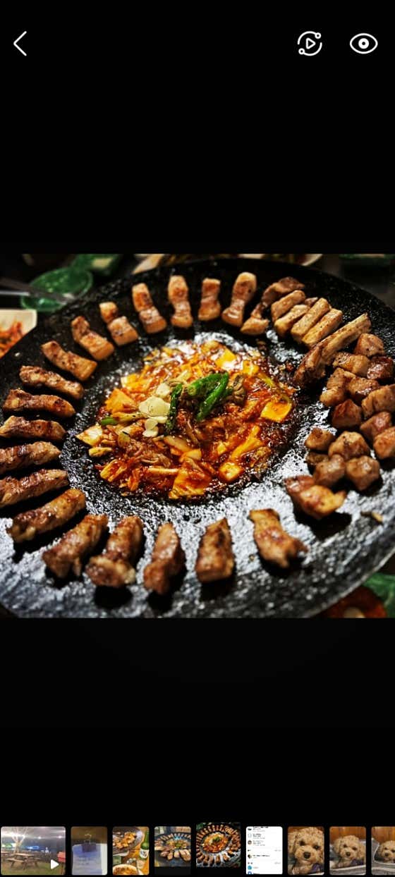 흑돼지가마솥 한판 1~2인(600g) 메뉴 사진(네이버)