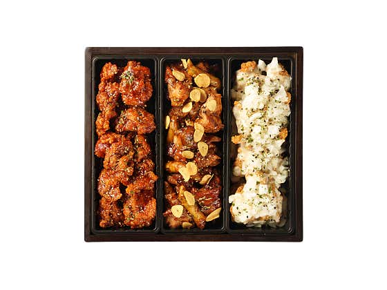 100%닭다리 순살만 3가지맛세트 메뉴 사진(네이버)