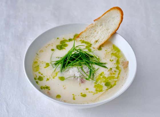 Ramen in a white bowl, actual merchant-gallery photo