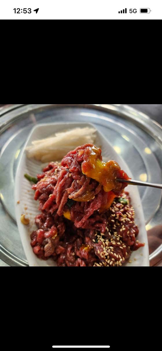 한우육회 120그램 메뉴 사진(네이버)