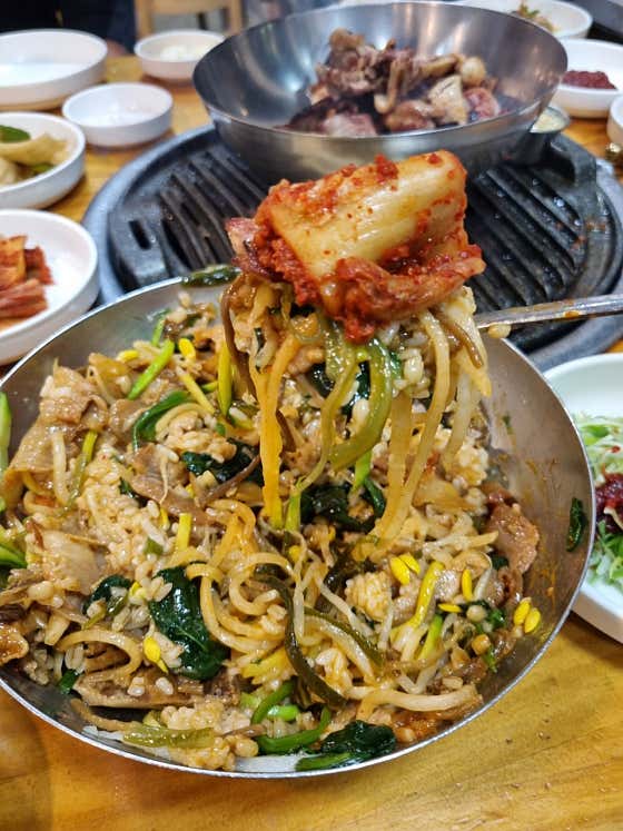 메인 후식 보리밥 메뉴 사진(네이버)