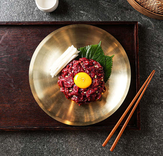 미나리 한우육회 메뉴 사진(네이버)