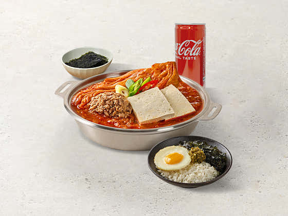 1인 참치 김치찌개 세트 메뉴 사진(네이버)