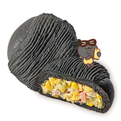 먹물 통옥수수빵 메뉴 사진(네이버)