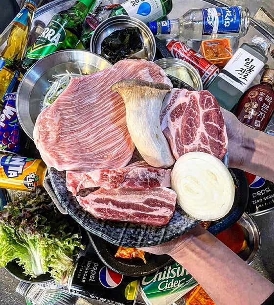 명품 항정살 세트 600g 메뉴 사진(네이버)