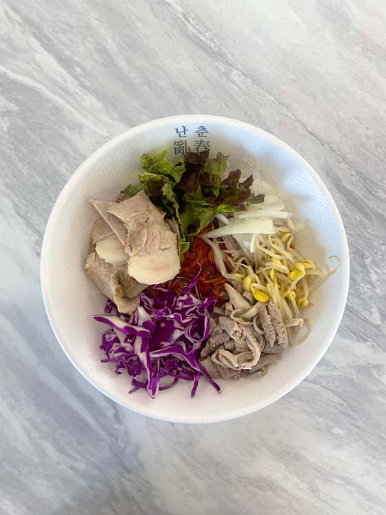 곱창 고기 비빔국수 메뉴 사진(네이버)