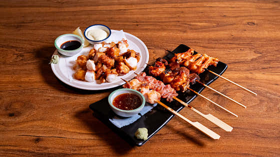 B세트 꼬치5종+문어 가라아게 메뉴 사진(네이버)