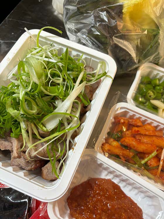 통목삼겹살 포장 메뉴 사진(네이버)