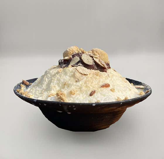 인절미 팥빙수 메뉴 사진(네이버)