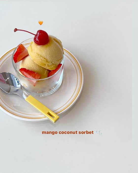 Mango coconut Sorbet 메뉴 사진(네이버)