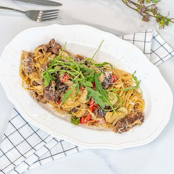 우삼겹볶음파스타🌶️ 메뉴 사진(네이버)