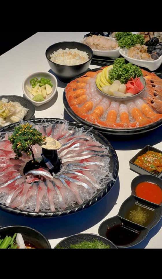 고등어회+딱새우회 메뉴 사진(네이버)