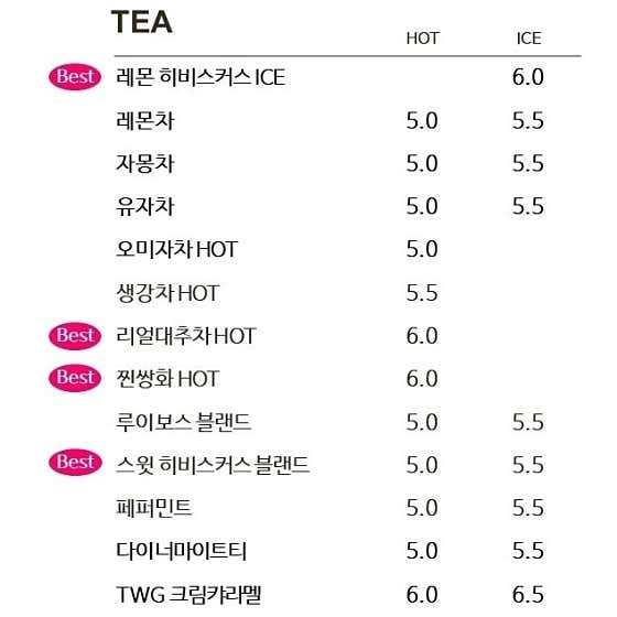레몬 히비스커스 메뉴 사진(네이버)