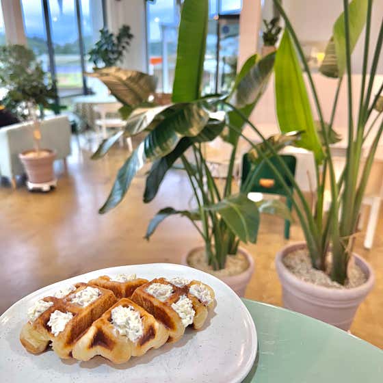 베이컨 대파크림치즈 크로플 메뉴 사진(네이버)