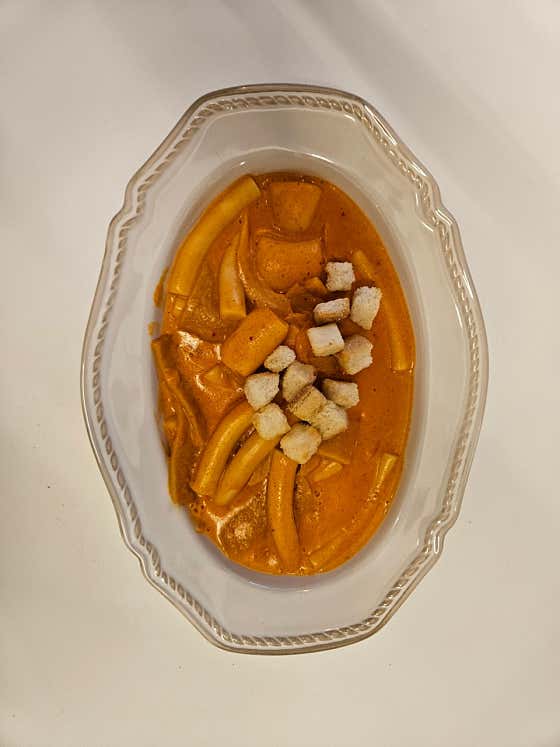 매콤로제떡볶이 메뉴 사진(네이버)