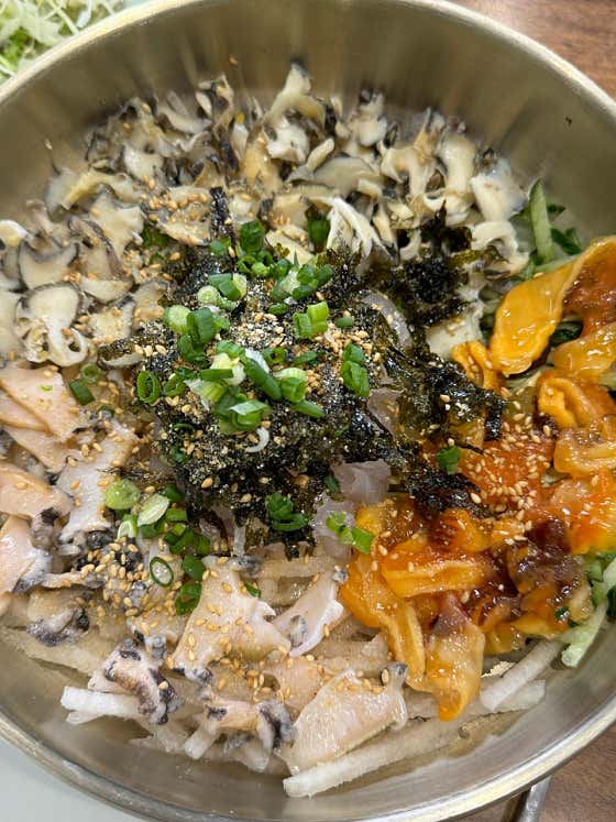 영일 특 물회 메뉴 사진(네이버)