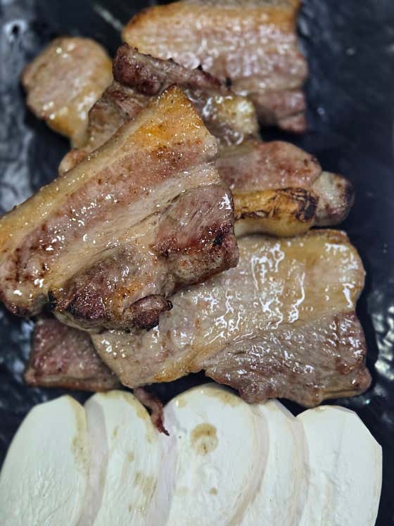 통오겹살 150g 메뉴 사진(네이버)