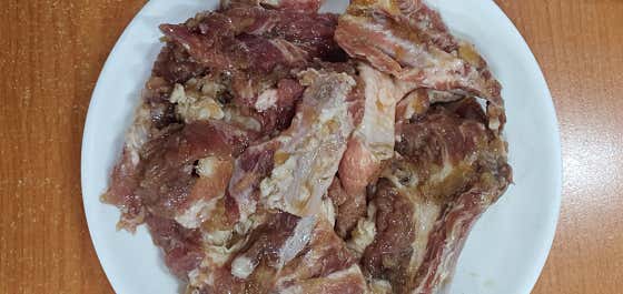 수제 생,양념 숯불 돼지갈비 200g 메뉴 사진(네이버)